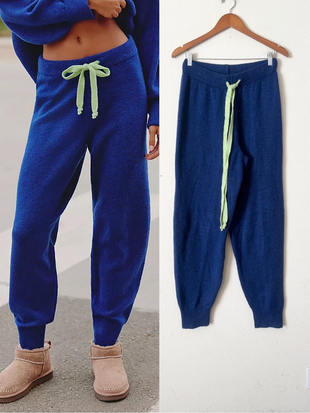 Anthropologie Daily Practice SMALL Huddle Up Pop Cord joggers in blue